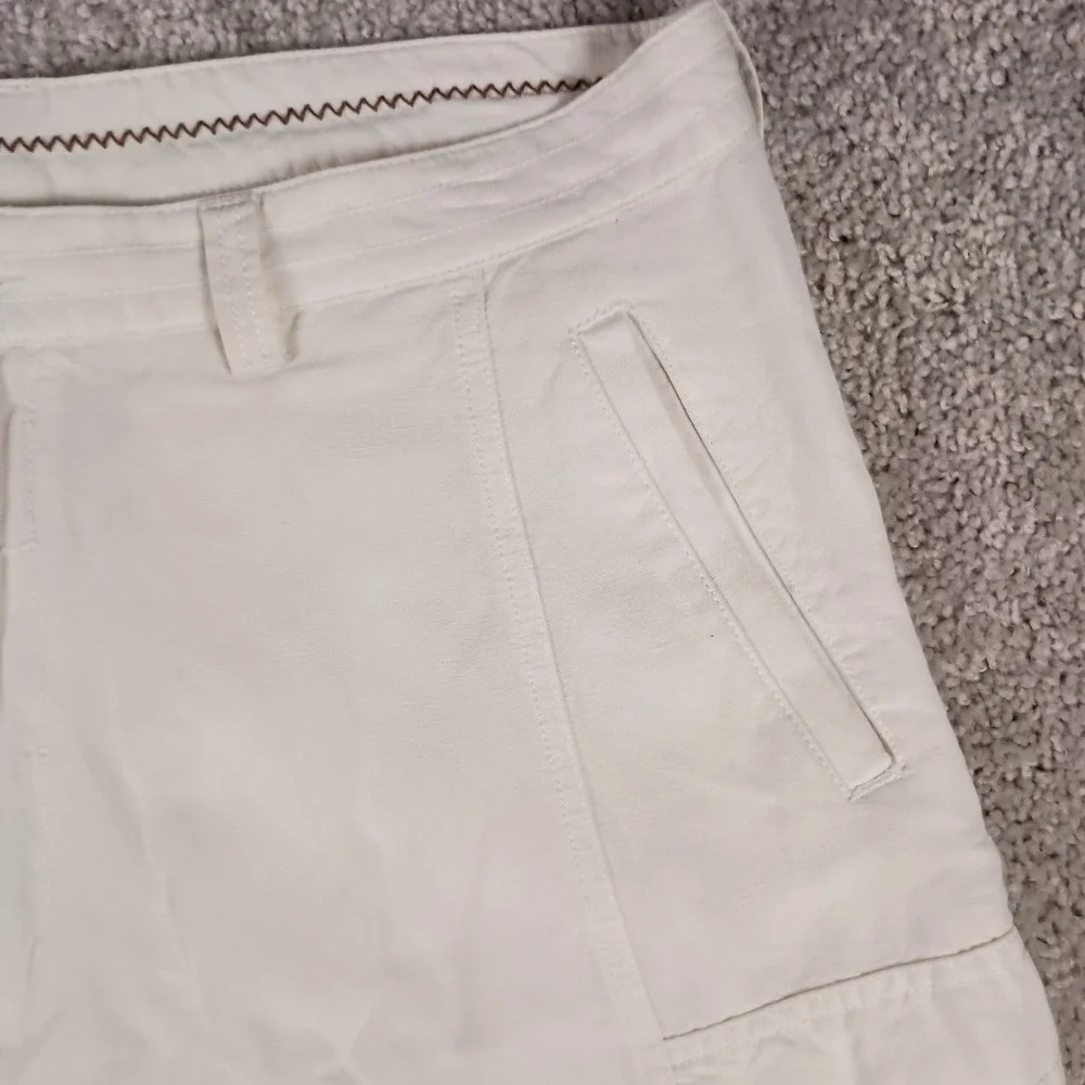 Cubavera Mens White Linen Rayon Blend Cargo Shorts Size 36 Excellent Condition